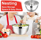 E-far Mixing Bowls with Lids, 12-Piece Stainless Steel Salad Bowls Metal - Image 6