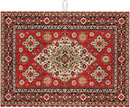 Royal Red Moroccan Dish Drying Mat Old Red Persian Carpet Texture Abstract by Unknown