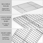 Baking Sheet with Cooling Rack Set, Deedro Stainless Steel Cookie Sheet Baking - Image 4