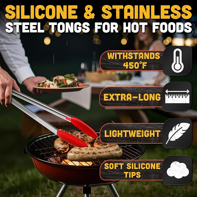 Salad Tongs - 17.3" Extra Long Tongs - Image 3