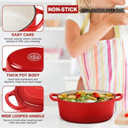 E-far 5QT Oval Dutch Oven Pot - Image 3