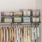 4 Tier Stackable Closet Organizers and Storage Shelves, Foldable Closet Shelf - Image 8
