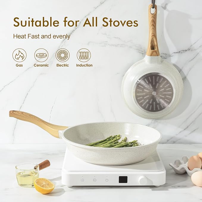 SENSARTE Nonstick Ceramic Frying Pan Skillet, 8-Inch Omelet Pan, Healthy Non - Image 3