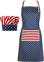SATINIOR USA 4th of July Flag Kitchen Chef Hat Adjustable Apron 250th by SATINIOR