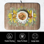 Rustic Daisy Floral Dish Drying Mat - Image 4