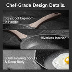 JEETEE 11 Inch Nonstick Frying Pan Stone Coating Cookware, Nonstick Omelette - Image 7