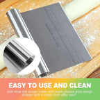 ZukoCert 2-Pack Stainless Steel Bench Scraper – Durable Dough Cutter - Image 5