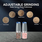 UNNEES Gravity Electric Salt and Pepper Grinder set of 2, Automatic Salt And - Image 3