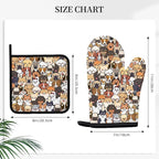 Dog Silicone Oven Mitts and Pot Holders 3Pcs, Cute Dog Silicone Oven Mitts - Image 2