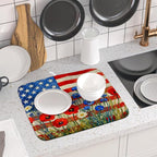 Patriotic American Flag Dish Drying Mat - Image 6