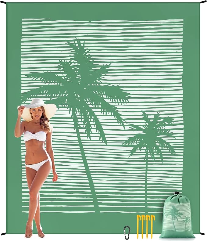 HIHOHO Beach Blanket Waterproof Sandproof Extra Large Beach Mat 79" X - Image 6