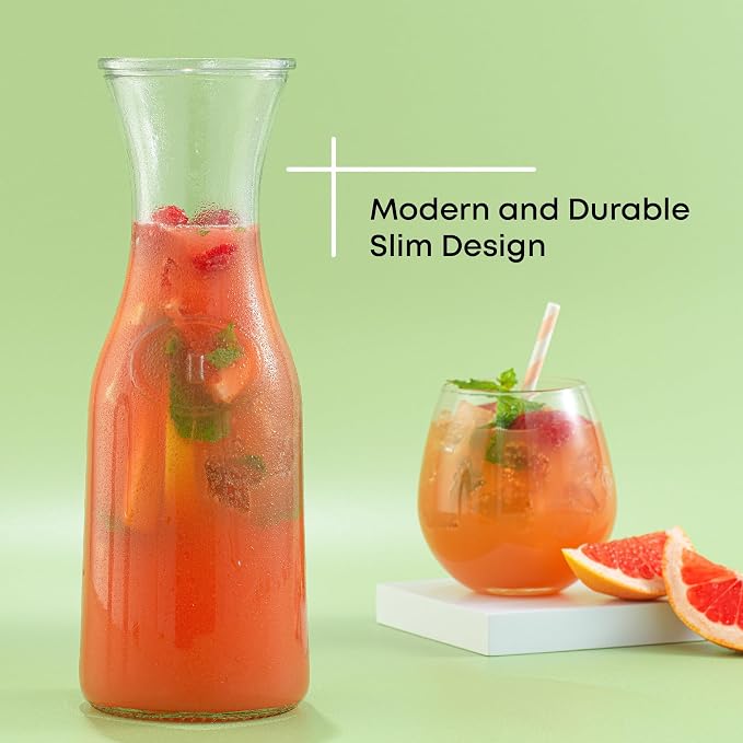 JoyJolt Glass Carafe with Lid, Iced Tea, Milk – Dishwasher Safe Beverage Drink - Image 4