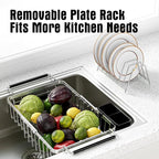 Expandable Dish Drying Rack in Sink, Stainless Steel Over The Sink Dish Drainer - Image 4