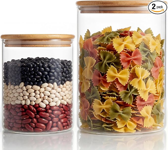 HomArtist Extra Large Glass Flour and Sugar Storage Containers by HomArtist