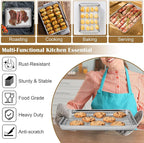 E-far Baking Sheet with Wire Rack, Stainless Steel Cookie Sheets Pan & Cooling - Image 4