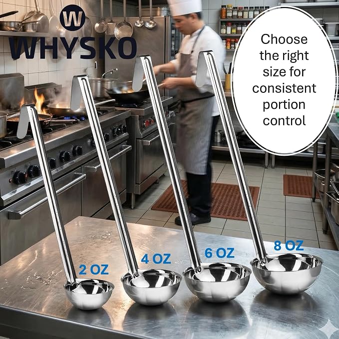 Whysko Soup Ladle Stainless Steel, 4 oz Metal Ladle Spoon, Rustproof Heat - Image 5