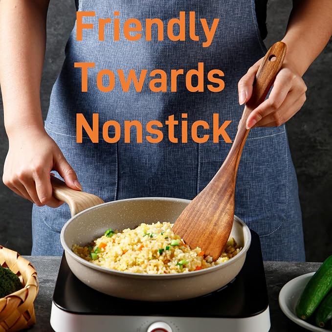 5 Piece Teak Wood Cooking Utensils Set - Image 5