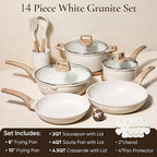 CAROTE 14 Pcs Pots and Pans Set Nonstick, Cookware Set Kitchen Cooking Set - Image 2
