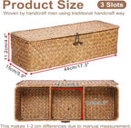 Hipiwe Handwoven Wicker Basket Box Rectangular Wardrobe Home Organizer - Image 3