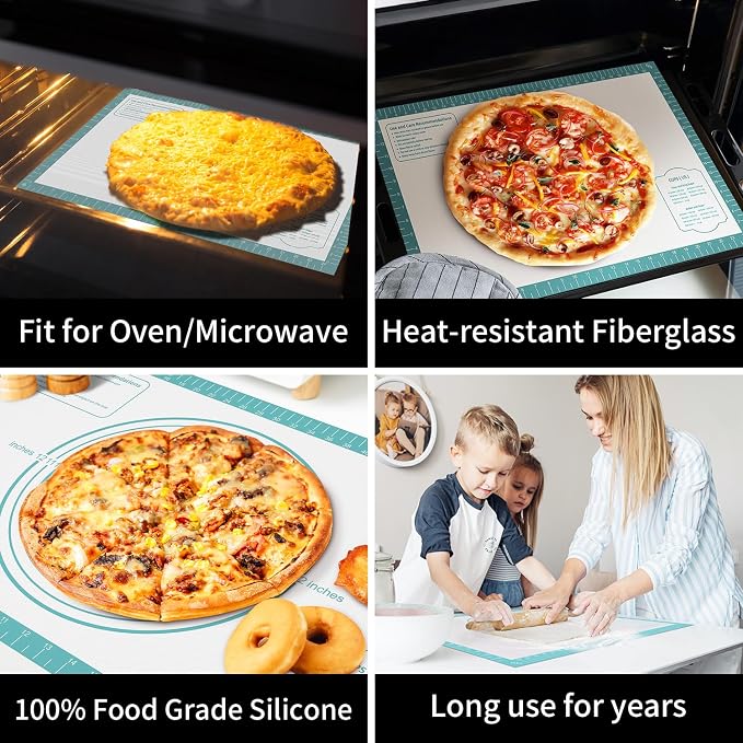 Non Stick Silicone Pastry Mat for Dough Rolling, Silicone Baking Mat - Image 2