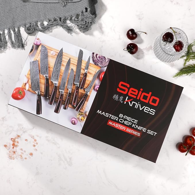Seido Knives Master Chef Knife Set, 8-Piece Kitchen Knife Set, High-Carbon - Image 6