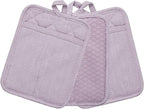 Pot Holders Yarn-Dyed Set of 3 Non Slip Silicone Kitchen Lines Heat Resistant - Image 9