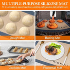 Silicone Baking Mat Large 3 Pack-2 Half Sheets+1 Small Quarter Sheet, Reusable - Image 5