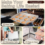 TeamFar Baking Sheet with Rack Set, 17.6/12.5/10.5 Inch Stainless Steel Cookie - Image 5