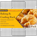 2PCS Cooling Racks for Cooking and Baking -11.65''x16.85''Heavy Duty Stainless by QukakaHomeCare