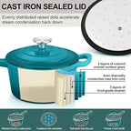 2 Quart Saucepan with Lid, Leonyo Enameled Cast Iron Sauce Pan, Cast Iron Pot - Image 3