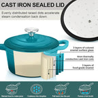 1 Quart Cast Iron Saucepan, Leonyo Enameled Sauce Pan - Image 3