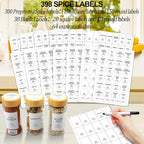 AISIPRIN Glass Spice Jars with 398 Labels-4oz 24 Pcs, Round Seasoning Jars with - Image 4