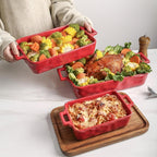 VICRAYS Ceramic Bakeware Set, Porcelain Rectangular Baking Dish, Baking Pan - Image 2