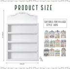 Chunful Vintage Spice Jar Wooden Rack Green White Vines Spice Shelf - Image 2