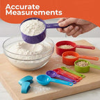 Farberware Kitchen Basics Measuring Cup & Spoon Set – 9-Piece Colorful Nesting - Image 4