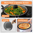 Splatter Screen for Frying Pan | USA Brand | 13-Inch Black, Fit Pans Silicone - Image 3