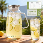 2 Pack Glass Pitcher with Lid and Handle - Image 2