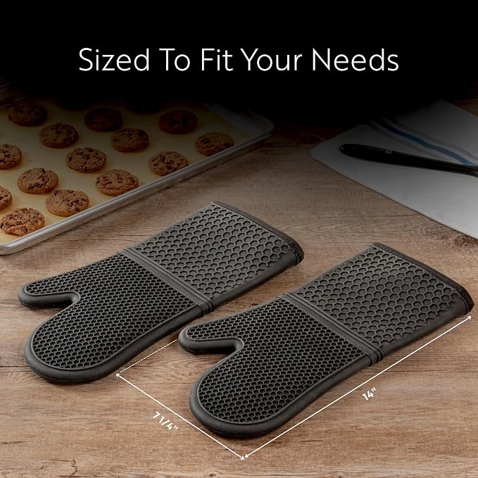 Restaurantware 2-Piece Silicone Oven Mitts Set 1 Case of 13.98 x 7.28 x 1.57 - Image 2