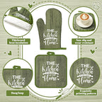 Leinuosen 8 Pcs Kitchen Towels and Oven Mitts Sets Pot Holders Dishcloths Set - Image 4