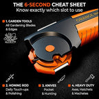 Orange Ninja 7-in-1 Garden Tool & Knife Sharpener – Sharpens Axe, Pruner & - Image 2