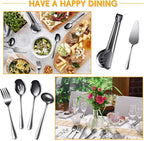 Patelai Serving Utensils Set Include Stainless Steel Large Spoons Slotted - Image 5