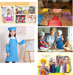 Kids Apron Set Chef Hat Sleeve Outfit Costume Toddler Girl Boy Aprons Cooking - Image 6