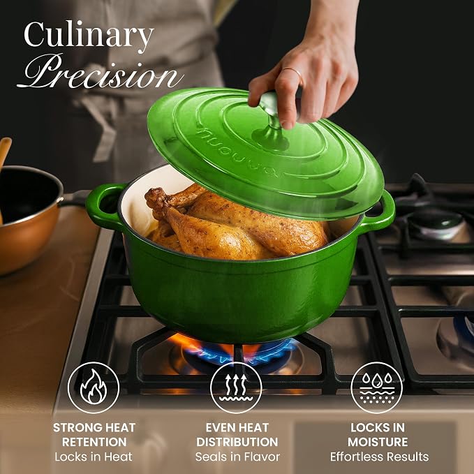 Cast Iron Pot with Lid – Non-Stick Ovenproof Enamelled Casserole Pot, Oven Safe - Image 6