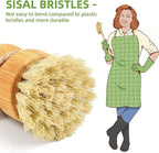 SUBEKYU Bamboo Dish Scrub Brushes, Kitchen Wooden Cleaning Scrubbers Set - Image 2
