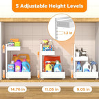 TATAANTY Under Sink Organizer 2 Pack, 2 Tier Metal Under the Sink Storage - Image 5