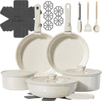 23 Pcs Pots and Pans Set Non Stick, Ceramic Cookware Set Non Toxic by OzawaBear