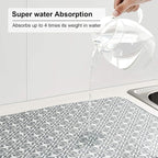 SUBEKYU Dish Drying Mats for Kitchen Counter, Microfiber Absorbent Dish - Image 2