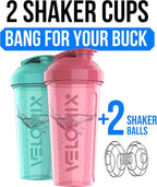 VELOMIX -2 Pack- 28 oz Protein Shaker Bottles - Image 2