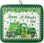 Shamrock Gnome Truck Dish Drying Mat Lucky Clover Dish Drainer Mat 16x18 inch by Giwawa
