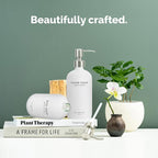 Vine Creations White Glass Soap Dispenser Set, Dish Soap and Hand Soap - Image 2